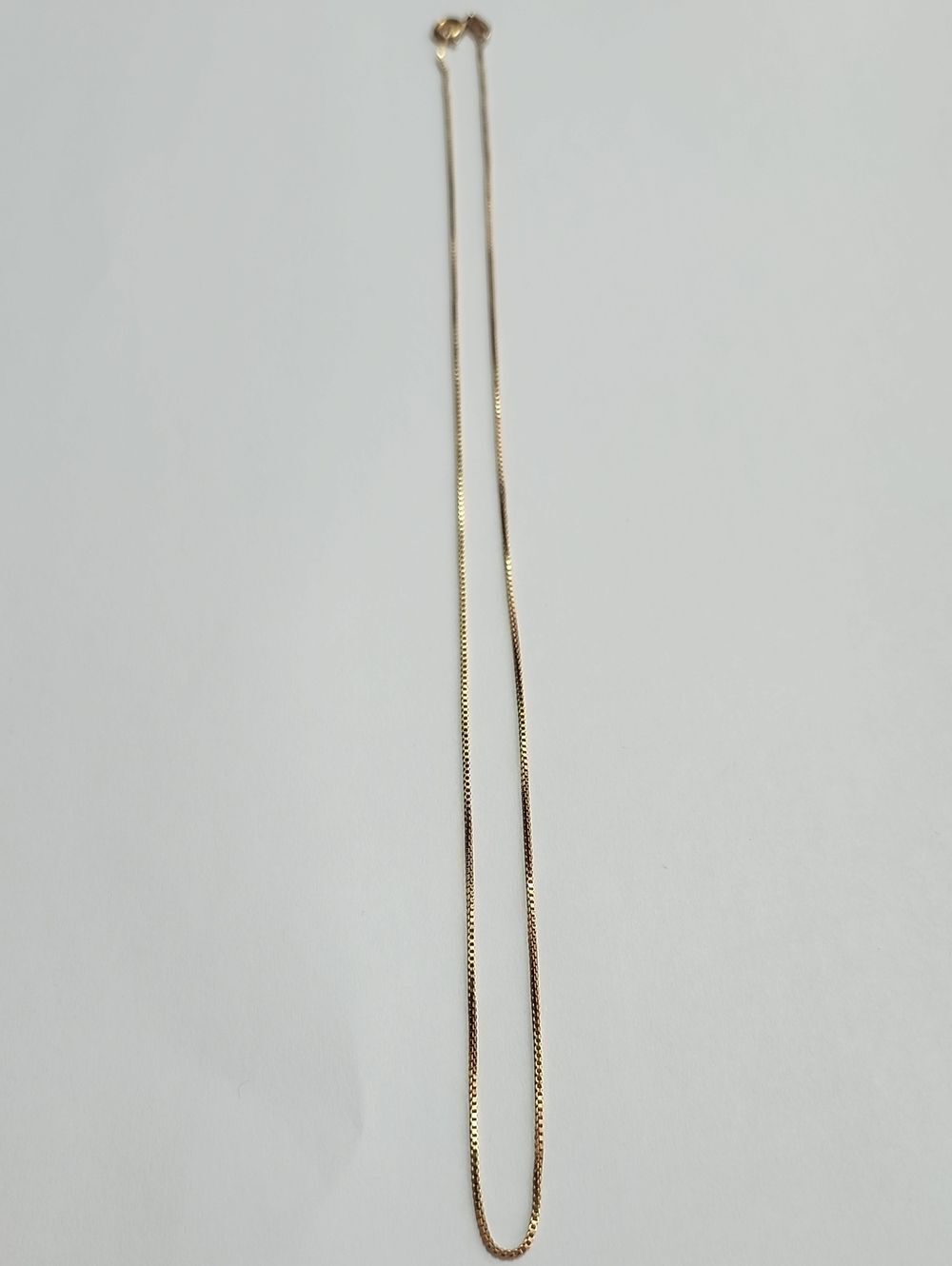 Prime art and jewel Gold Tone Over Sterling Box Chain Necklace 17" Length